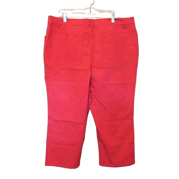 Denim & Co Cropped Pants 18W Avg Pink Light Fuchsia 5 Pocket Casual Cotton Blend - Picture 3 of 6